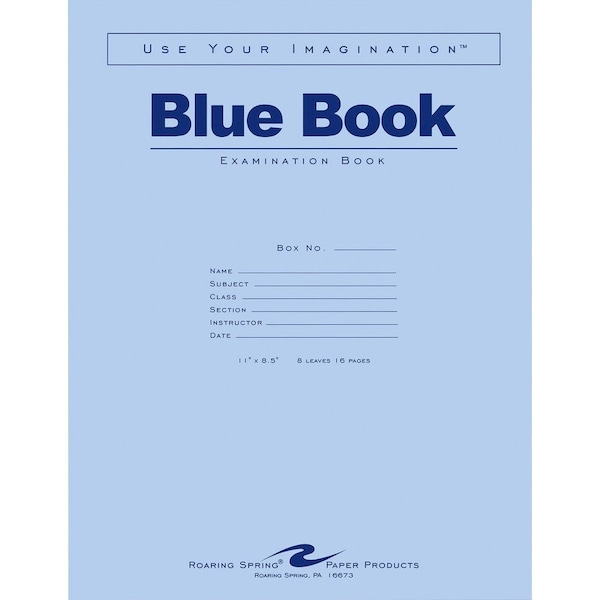 Book, Blue, Exam11X8.5 Pk